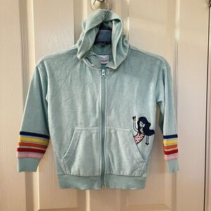 Hanna Andersson Mermaid Dolphin Rainbow Applique Terry Hoodie Girls SZ 110 US 5